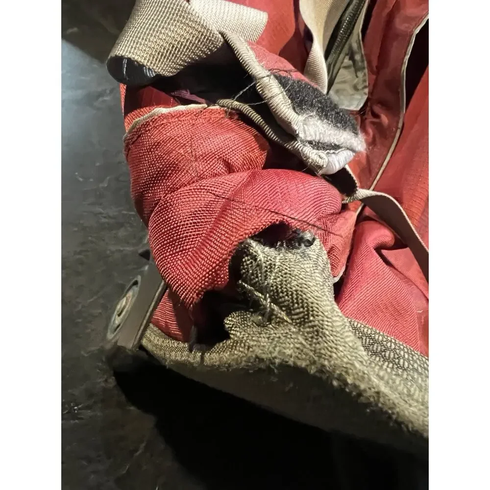 LL Bean Deluxe Rolling Wheeled Bag Travel Luggage Red Burgundy Trip Nylon Large
